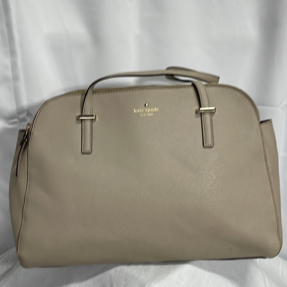 Kate Spade Leather Handbag Color Gray/Taupe - Picture 2 of 16